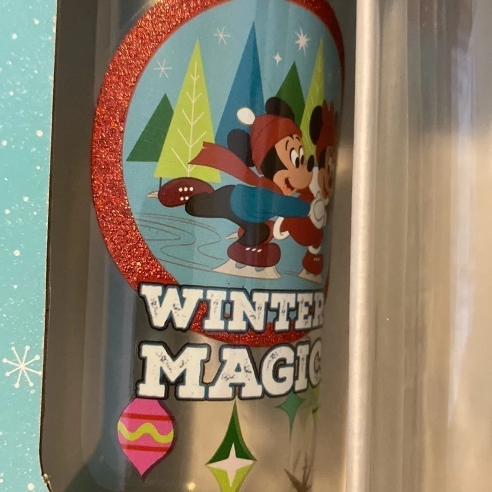 Disney set of Four 10 oz Holiday glassware set Winter Magic